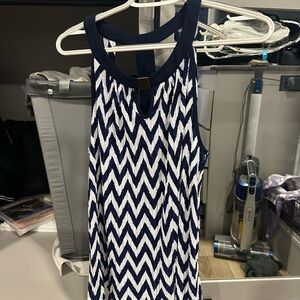 PerSeption Concept Navy and White Patterned Top